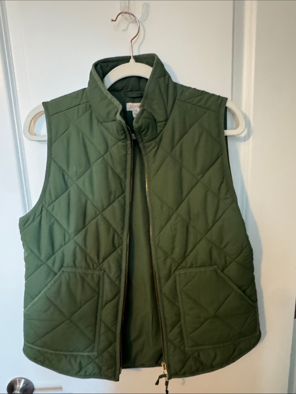 J. Crew Quilted Olive Green Vest